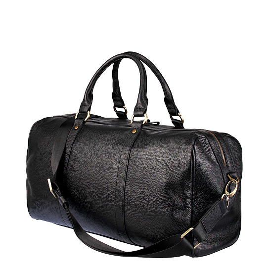 Дорожная сумка Dr.Koffer из натуральной кожи черная