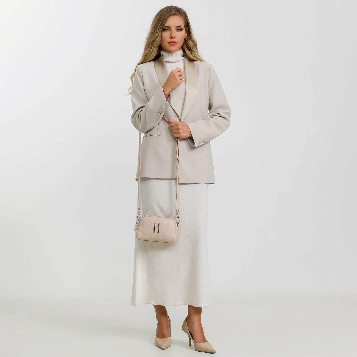 Женская сумка Dr. Koffer из натуральной кожи бежевая