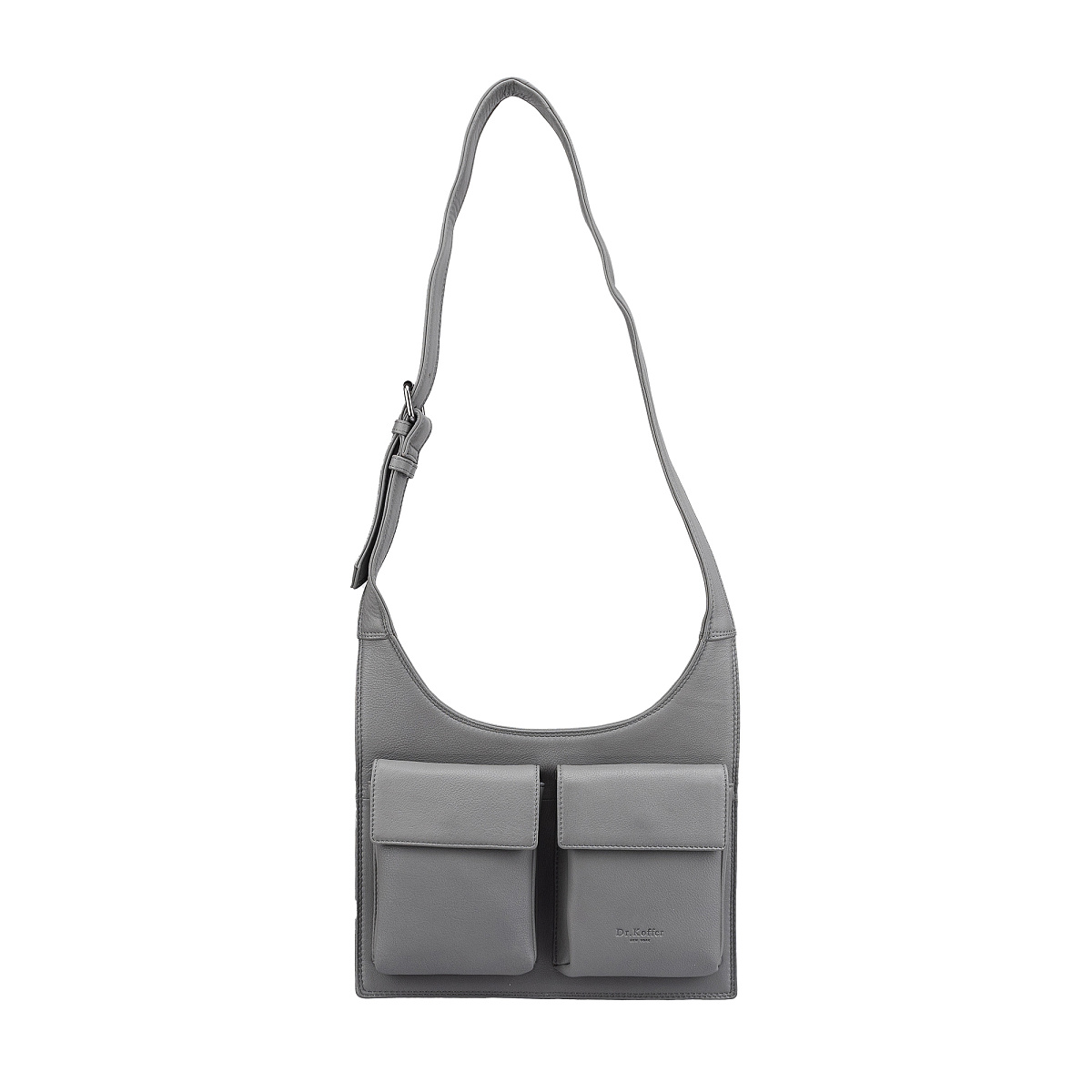 Сумка через плечо Dr.Koffer из натуральной кожи серая