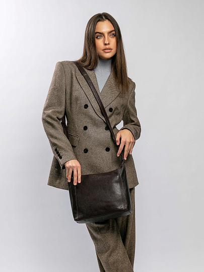 Сумка через плечо Dr.Koffer из натуральной кожи коричневая