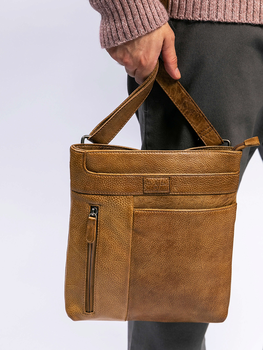 Сумка через плечо Dr. Koffer из натуральной кожи коричневая