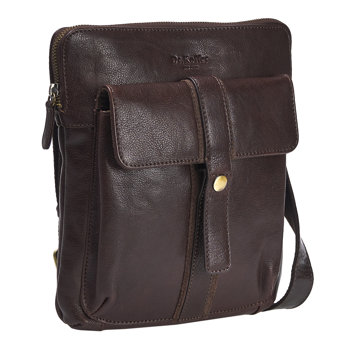 Сумка через плечо Dr.Koffer из натуральной кожи коричневая