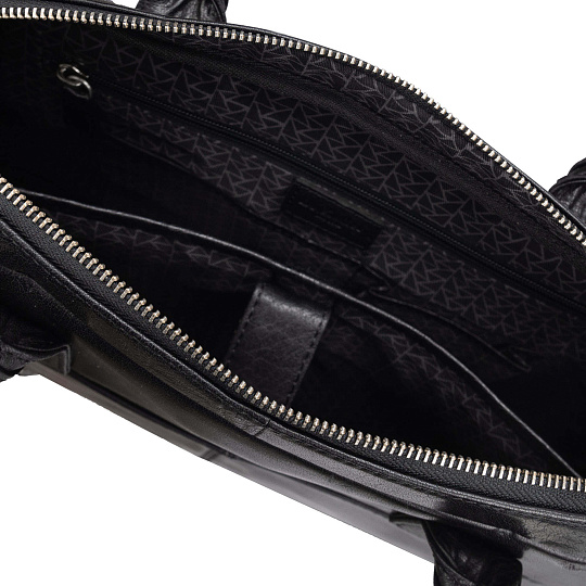 Деловая сумка Dr. Koffer из натуральной кожи черная