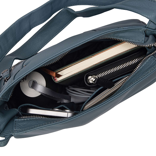 Женская сумка Dr.Koffer из натуральной кожи голубая