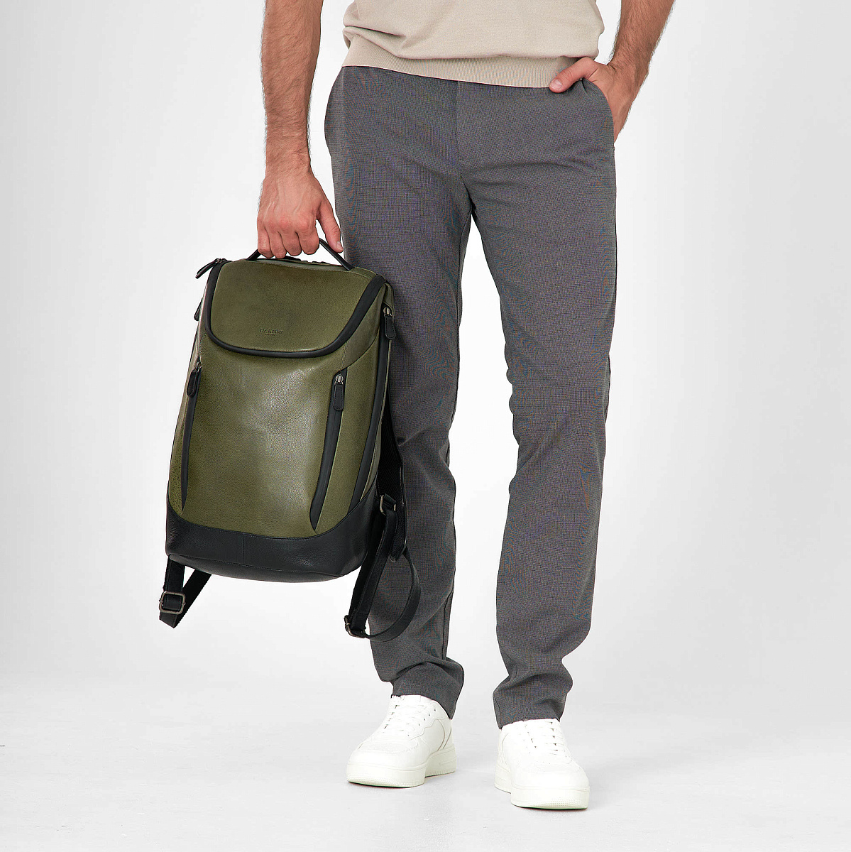 Рюкзак Dr.Koffer из натуральной кожи зеленый