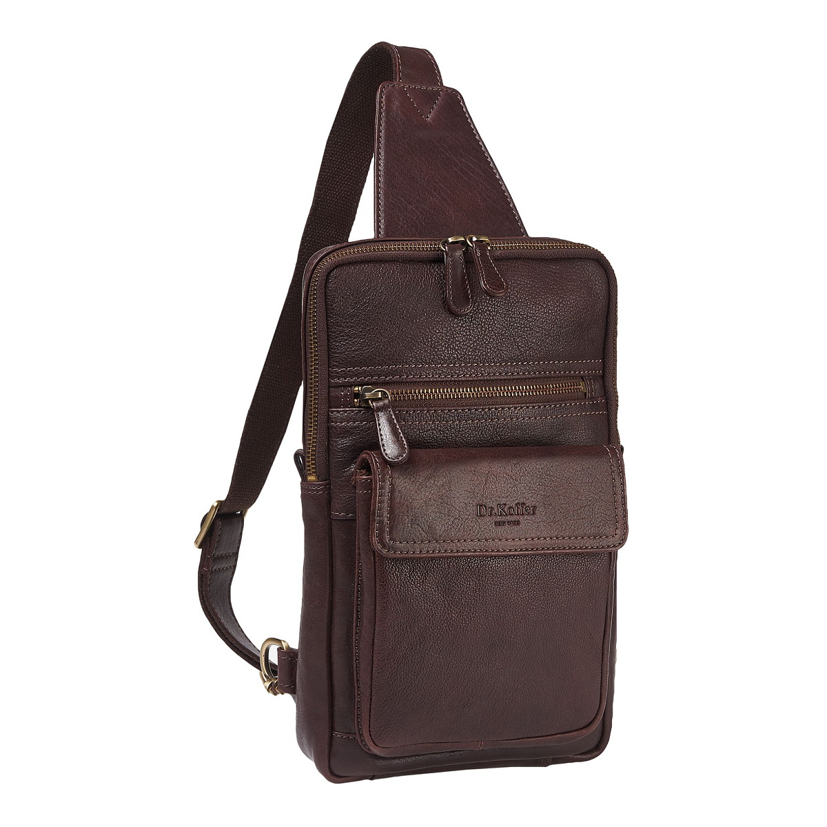 Сумка через плечо Dr.Koffer из натуральной кожи коричневая
