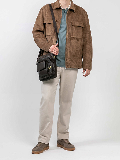 Сумка через плечо Dr.Koffer из натуральной кожи коричневая