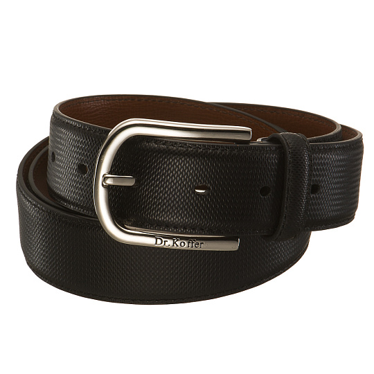 Ремень из рельефной кожи с закругленной пряжкой на винте Dr.Koffer R040V01120-153-04