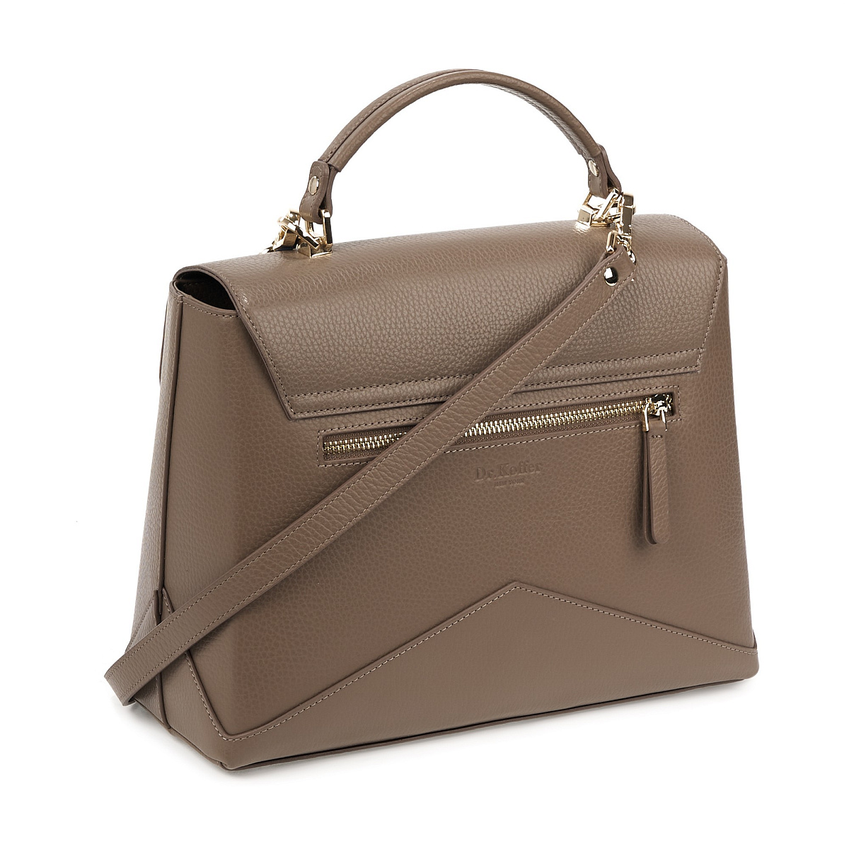 Женская сумка  Dr. Koffer из натуральной кожи бежевая