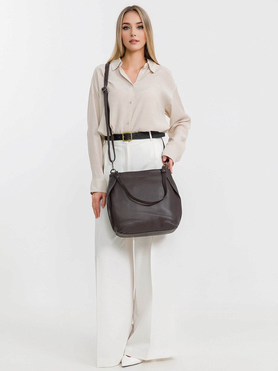 Женская сумка Dr.Koffer из натуральной кожи коричневая