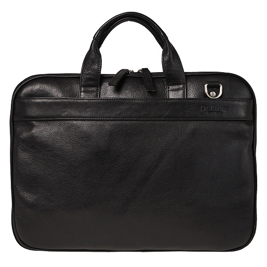 Деловая сумка Dr.Koffer из натуральной кожи черная