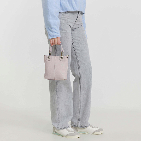 Женская сумка Dr. Koffer из натуральной кожи светло-розовая