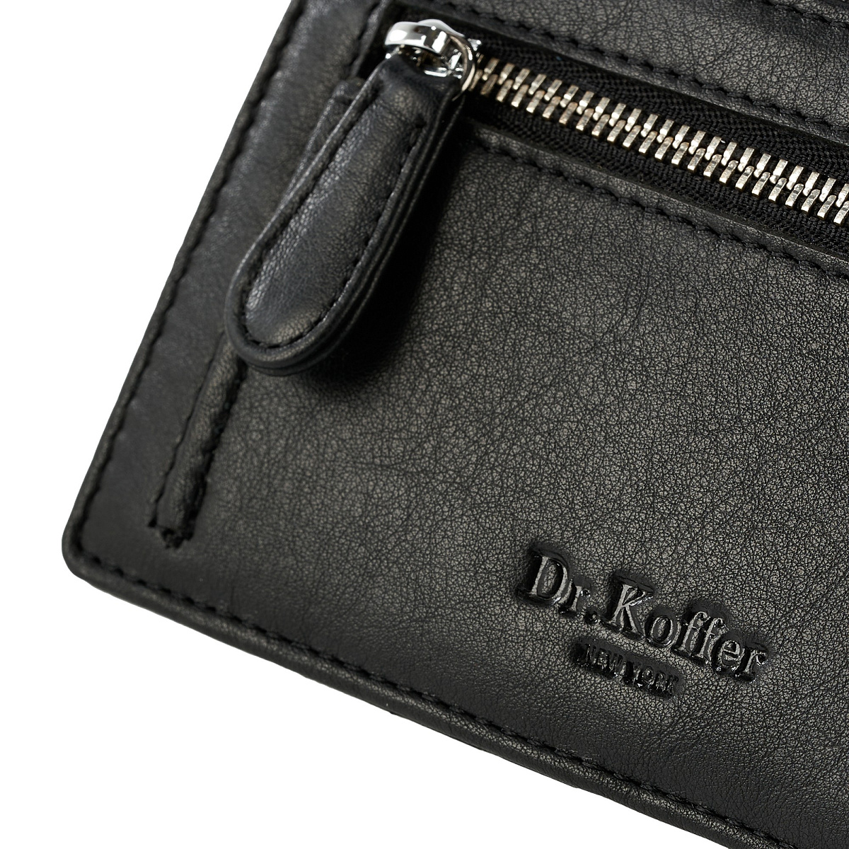 Кредитница Dr.Koffer из натуральной кожи черная
