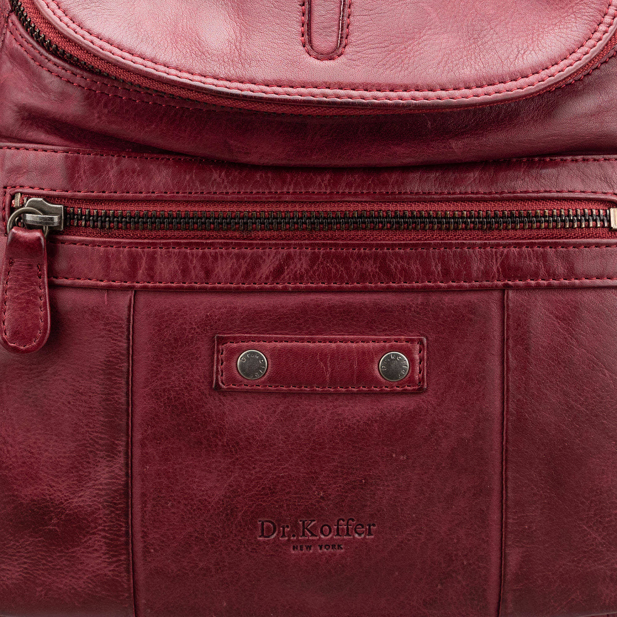 Рюкзак Dr.Koffer из натуральной кожи бордовый