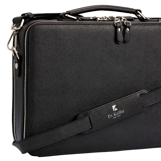 Деловая сумка Dr.Koffer из натуральной кожи черная