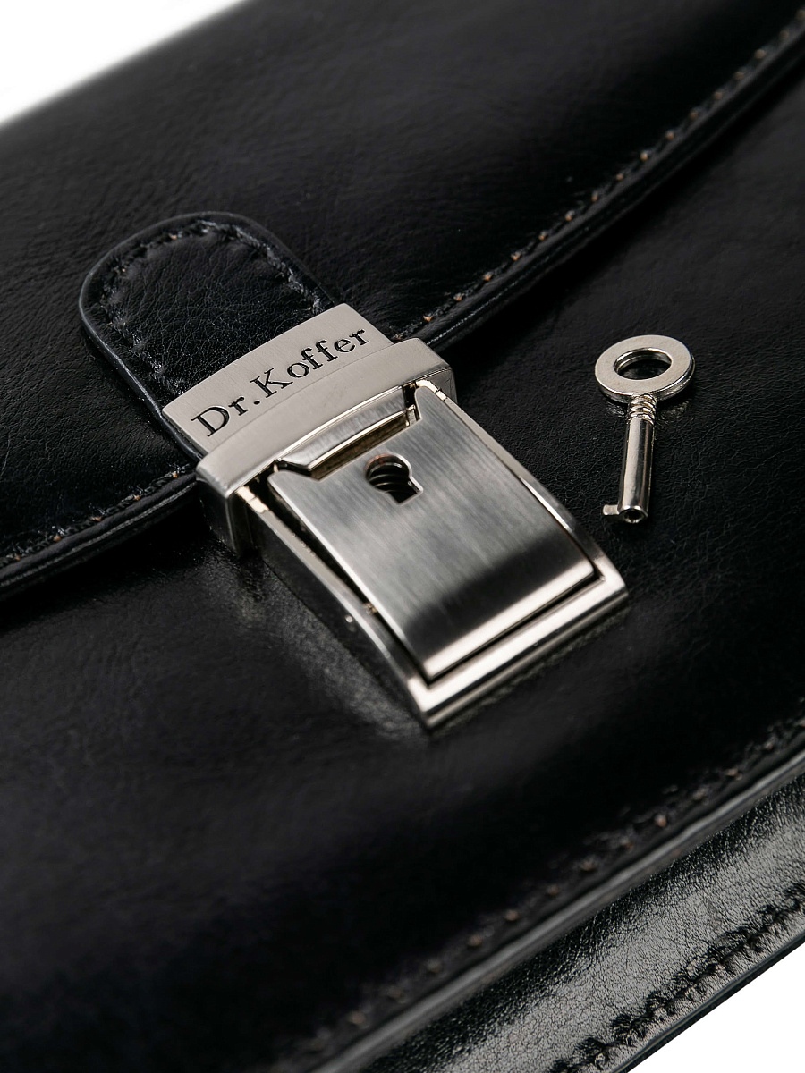 Сумка барсетка из натуральной кожи Dr. Koffer черная