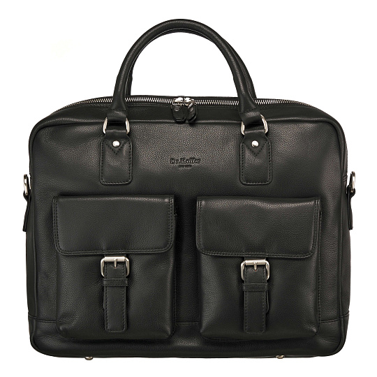 Деловая сумка Dr.Koffer из натуральной кожи черная