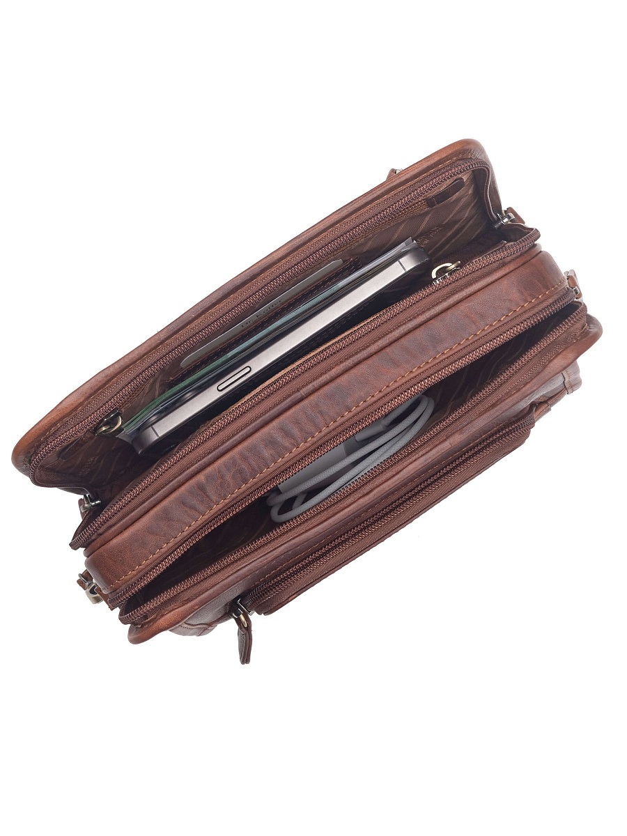 Сумка-визитка Dr. Koffer из натуральной кожи коричневая