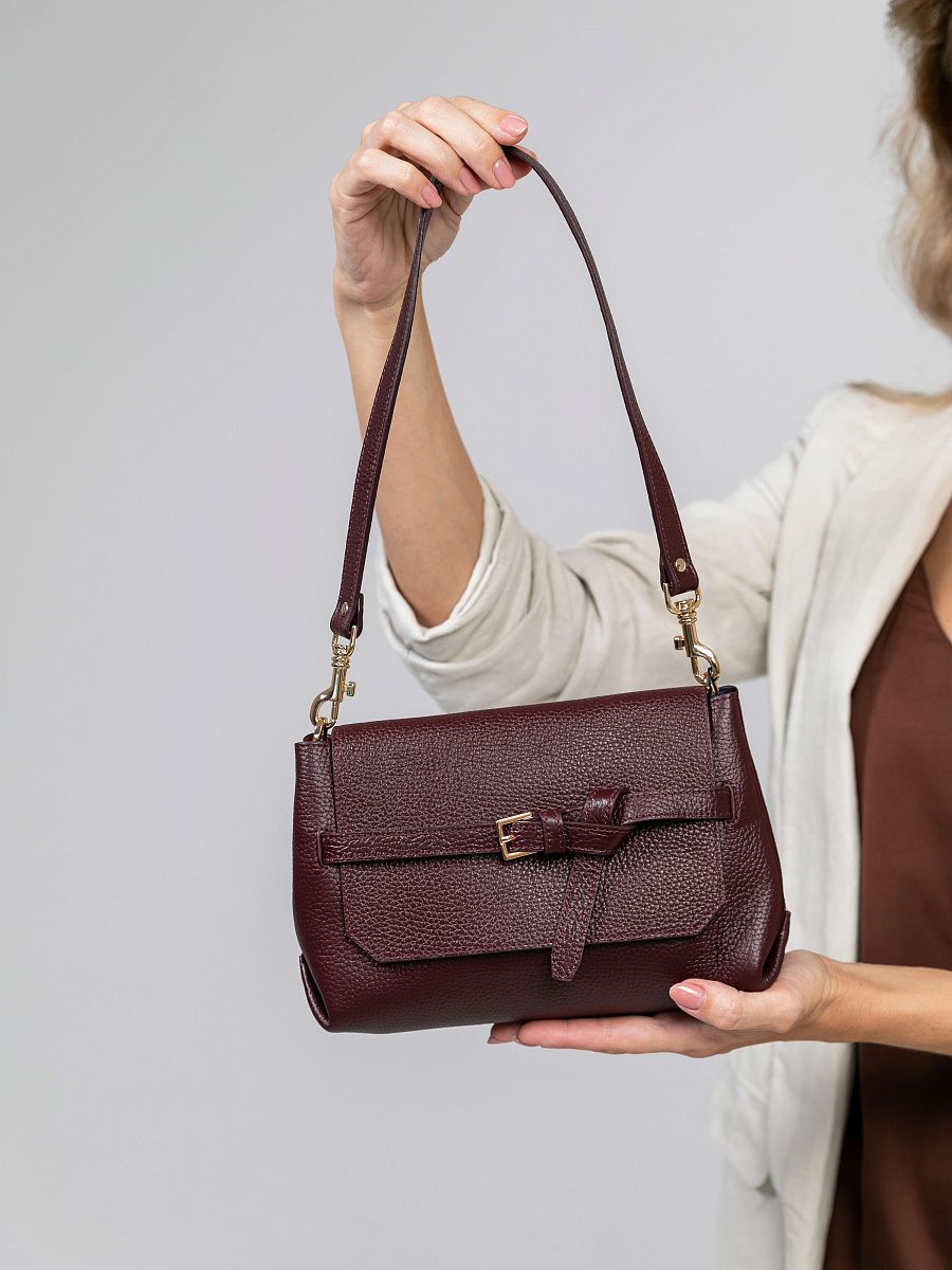 Женская сумка Dr.Koffer из натуральной кожи бордовая