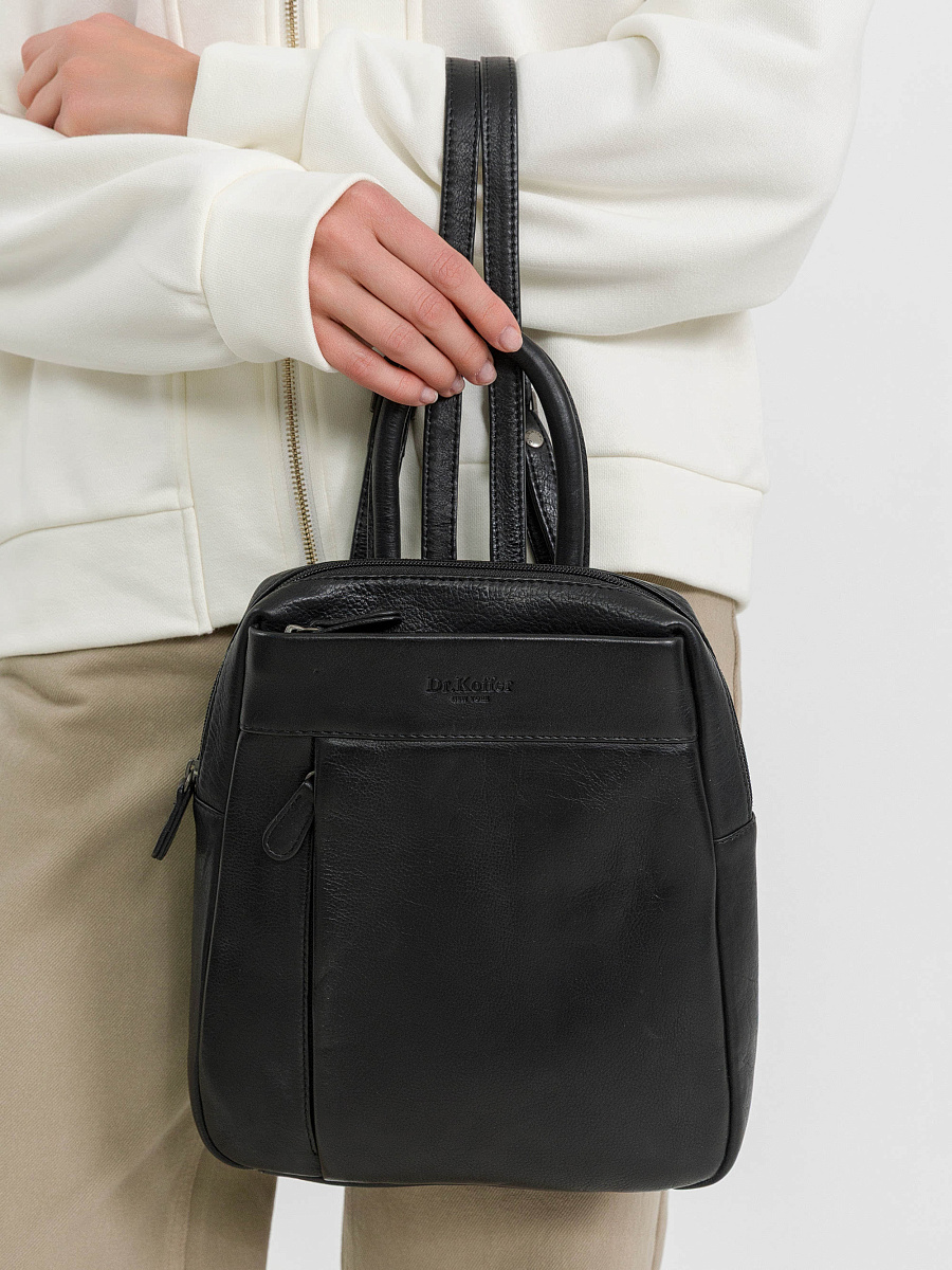 Рюкзак Dr.Koffer из натуральной кожи черный