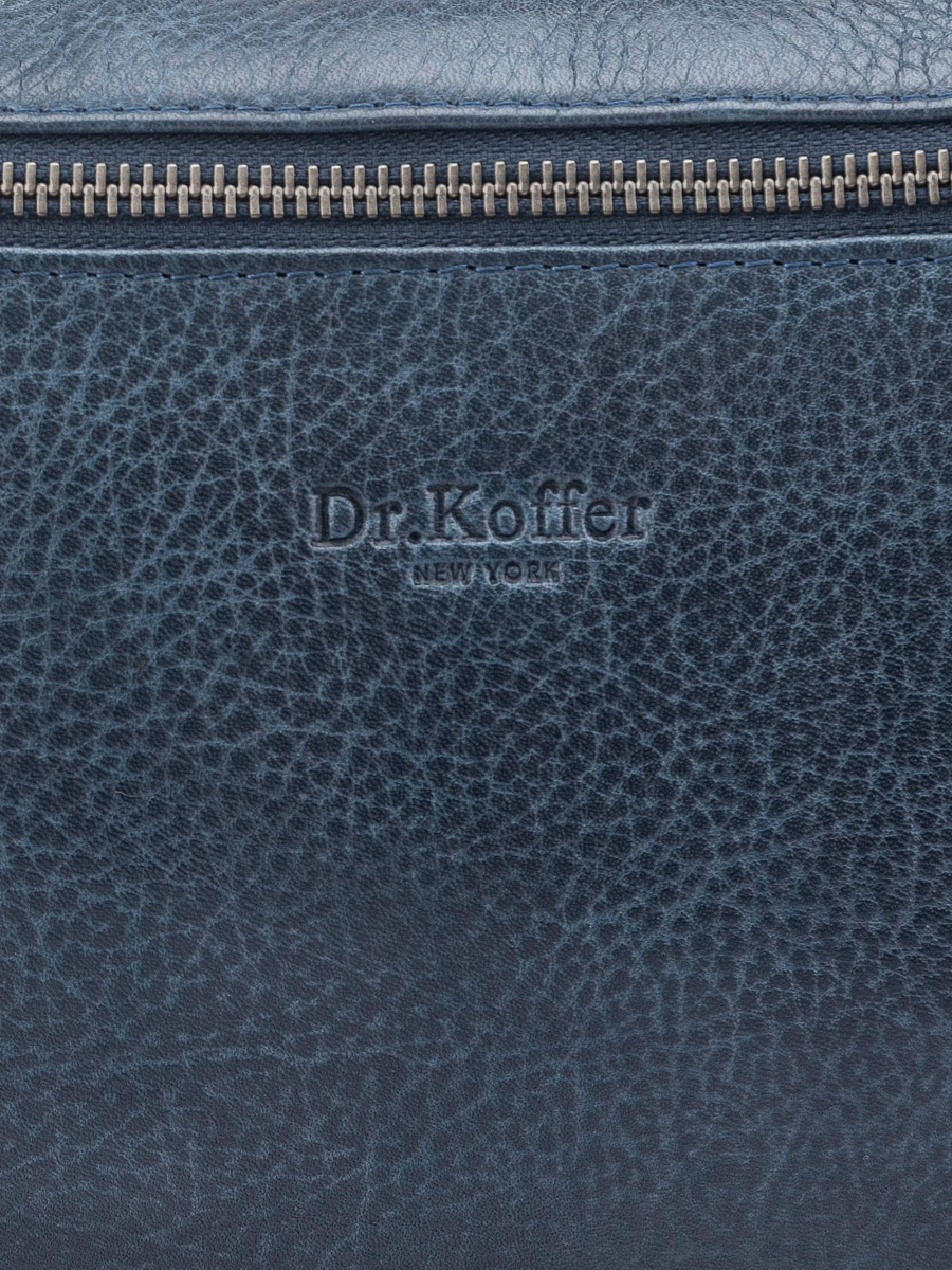 Сумка на пояс Dr. Koffer из натуральной кожи синяя