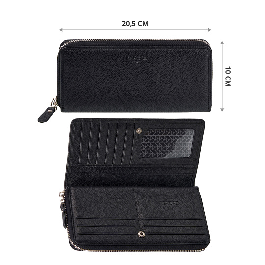 Портмоне Dr.Koffer из натуральной кожи черное