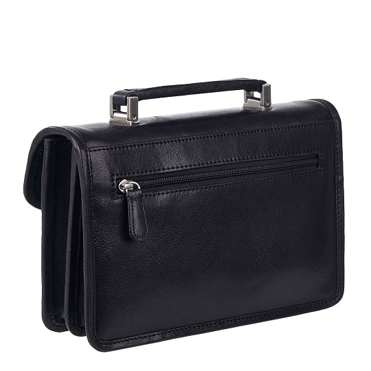Сумка-визитка из натуральной кожи Dr. Koffer черная