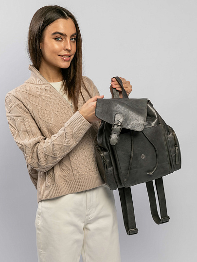 Рюкзак Dr.Koffer из натуральной кожи серый