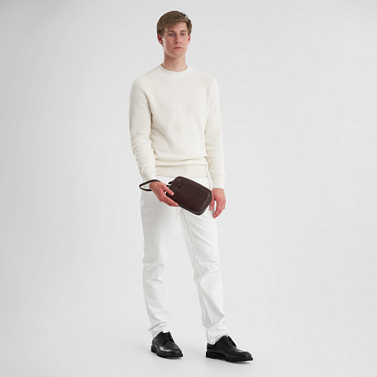 Сумка барсетка из натуральной кожи Dr. Koffer коричневая