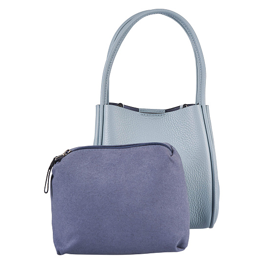 Женская сумка Dr. Koffer из натуральной кожи голубая