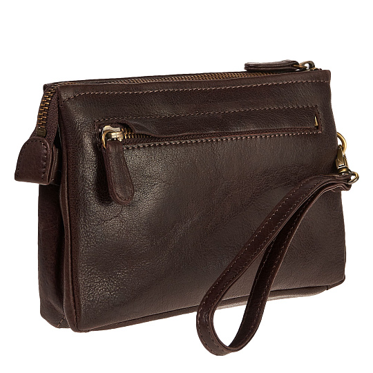 Сумка барсетка из натуральной кожи Dr. Koffer коричневая