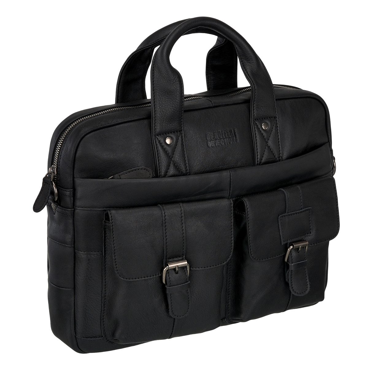 Деловая сумка Dr.Koffer из натуральной кожи черная