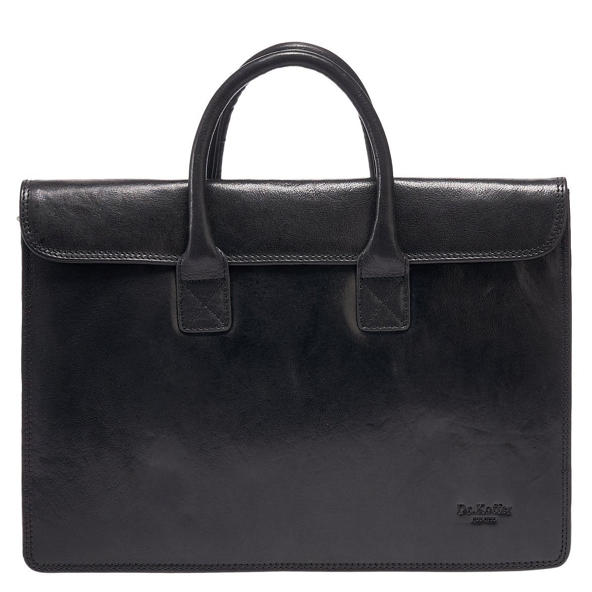 Деловая сумка Dr.Koffer из натуральной кожи черная