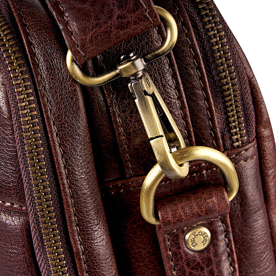 Деловая сумка Dr.Koffer из натуральной кожи темно-коричневая