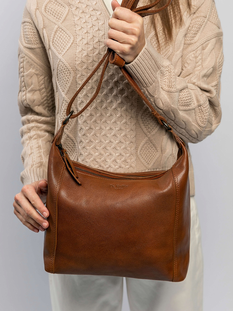 Сумка через плечо Dr.Koffer из натуральной кожи коричневая