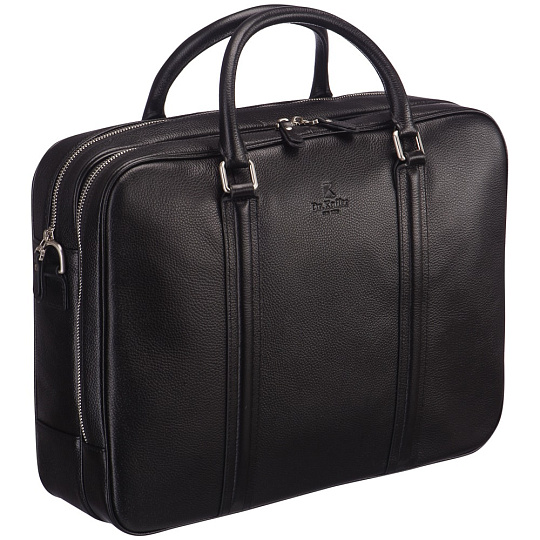 Деловая сумка Dr.Koffer из натуральной кожи черная