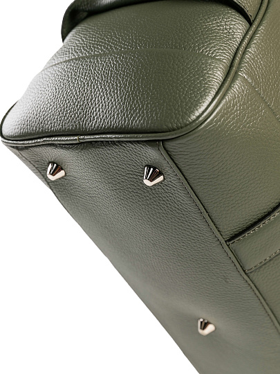 Дорожная сумка Dr. Koffer из натуральной кожи зеленая