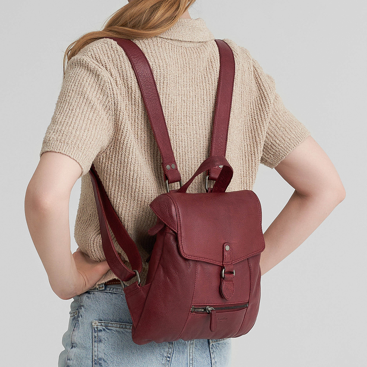 Рюкзак Dr.Koffer из натуральной кожи бордовый