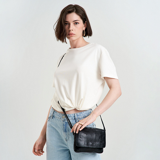 Сумка через плечо Dr.Koffer из натуральной кожи серая