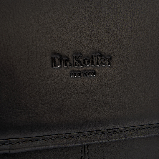 Портфель Dr.Koffer из натуральной кожи черный