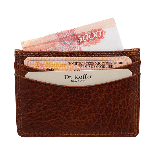 Кредитница Dr.Koffer из натуральной кожи коричневая