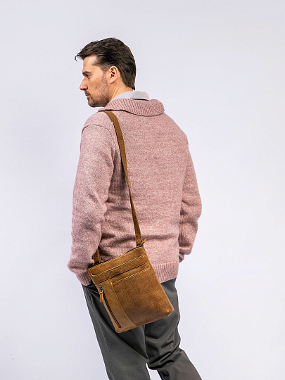 Сумка через плечо Dr. Koffer из натуральной кожи коричневая