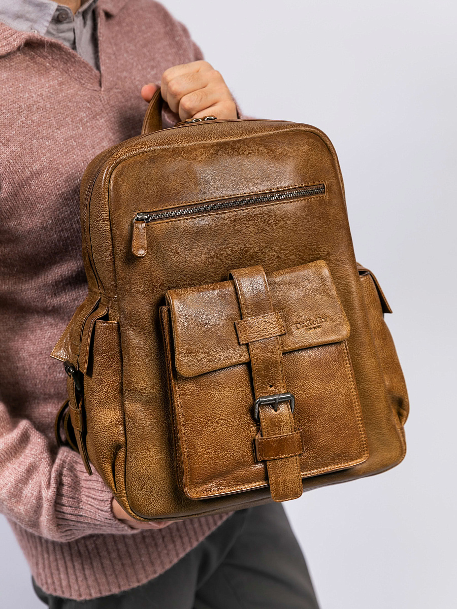 Рюкзак Dr. Koffer из натуральной кожи коричневый