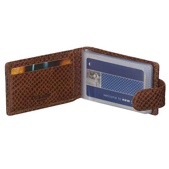 Визитница Dr.Koffer из натуральной кожи темно-коричневая