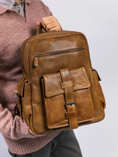 Рюкзак Dr. Koffer из натуральной кожи коричневый