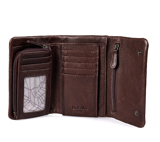 Портмоне Dr.Koffer из натуральной кожи коричневое