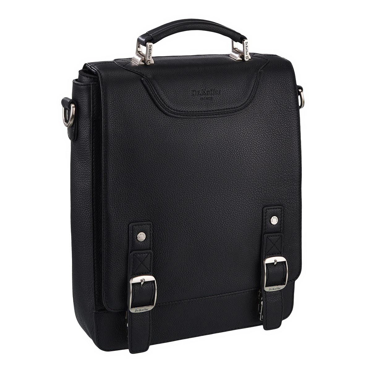 Деловая сумка Dr.Koffer из натуральной кожи черная