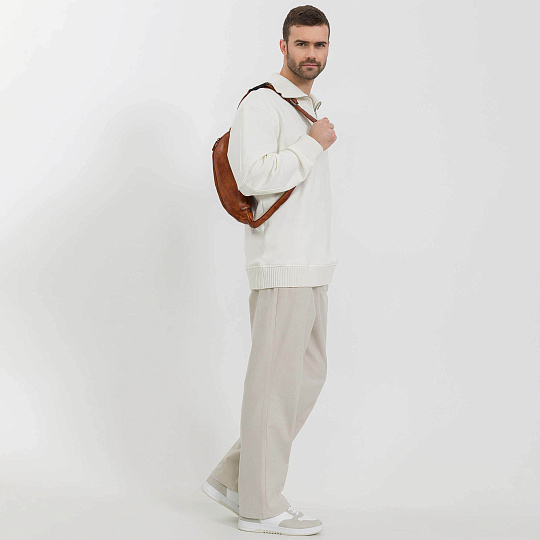 Сумка на пояс Dr. Koffer из натуральной кожи коричневая