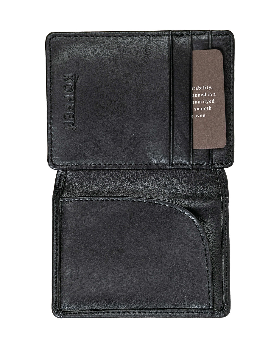 Визитница Dr.Koffer из натуральной кожи черная