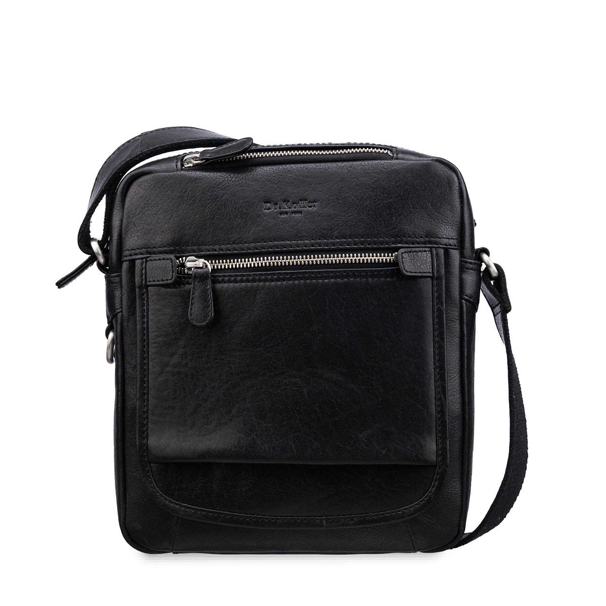 Сумка через плечо Dr.Koffer из натуральной кожи черная